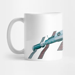 Vintage Soviet  Space Station Retro Mug